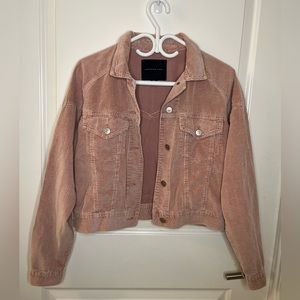 Light Pink Cropped Corduroy Jacket